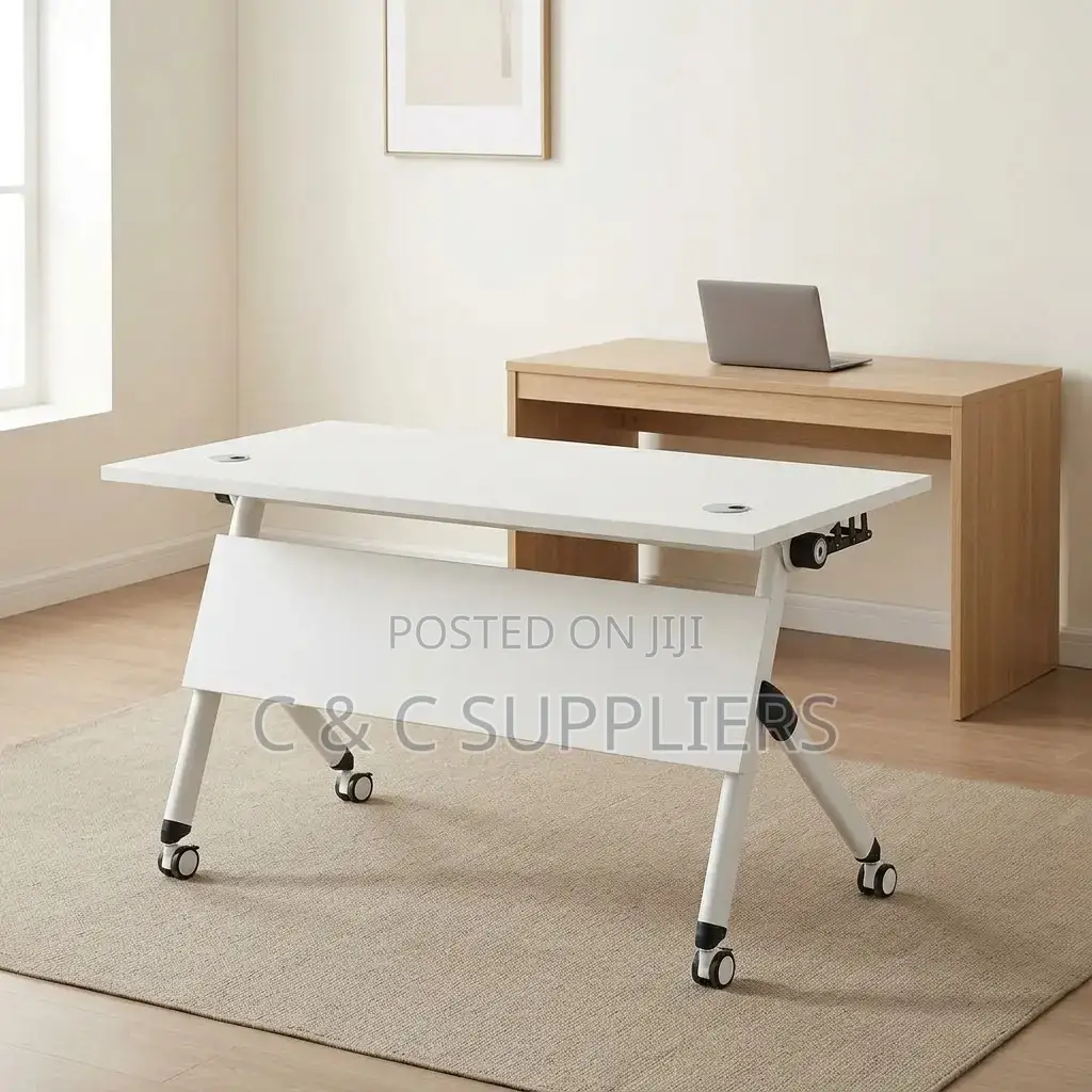 Modern Folding White Gaming Desk-1.2m