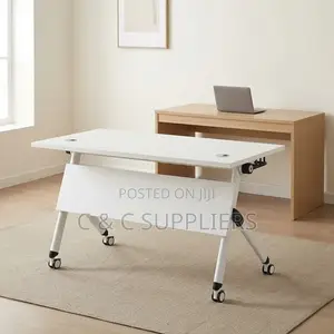 Modern Folding White Gaming Desk-1.2m