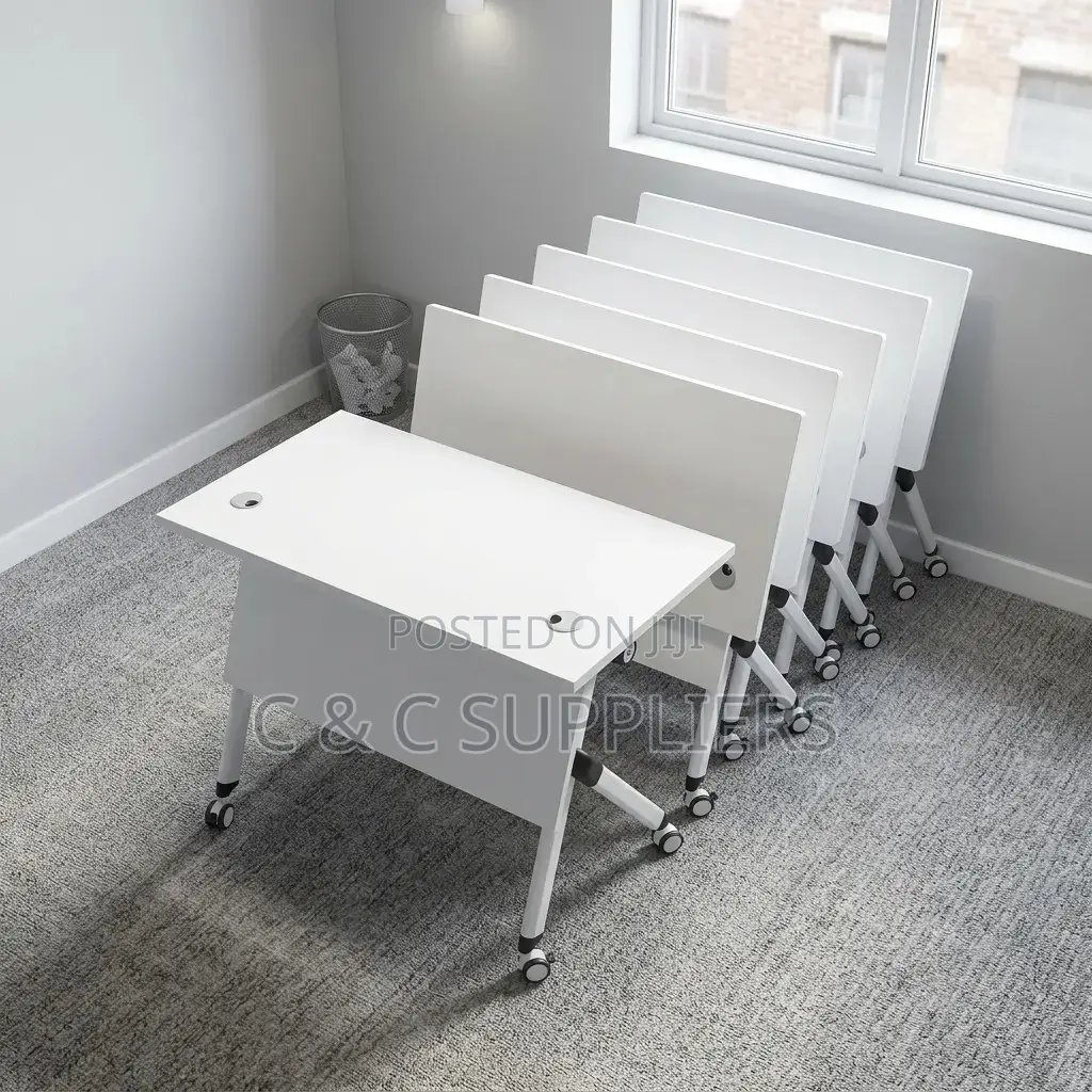Modern Folding White Gaming Desk-1.2m