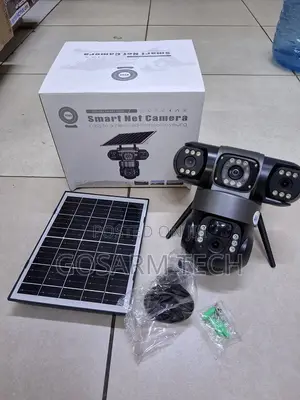 V380 Triple Lens 4G Solar CCTV Camera With SIM Card, PTZ & Night Visio