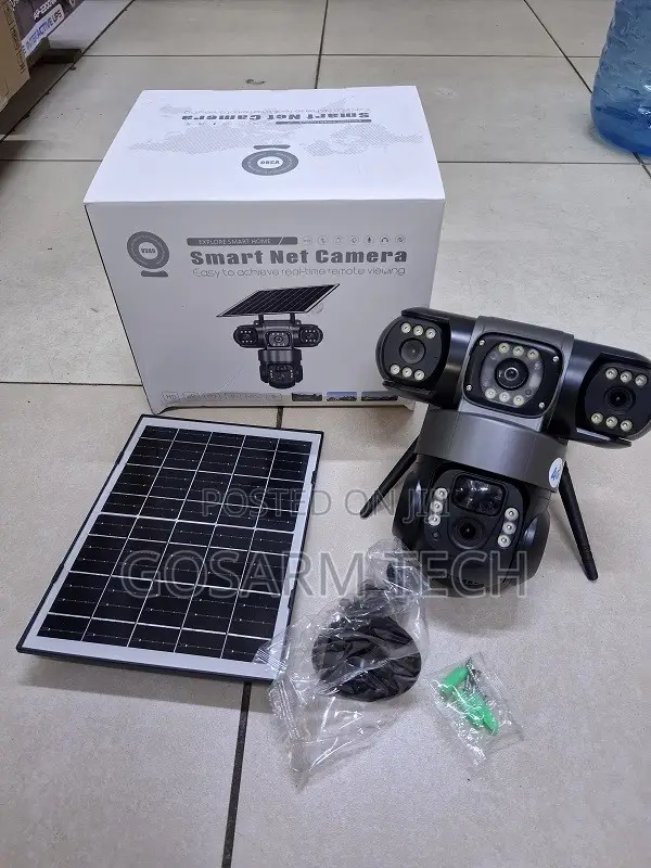 V380 Triple Lens 4G Solar CCTV Camera With SIM Card, PTZ & Night Visio