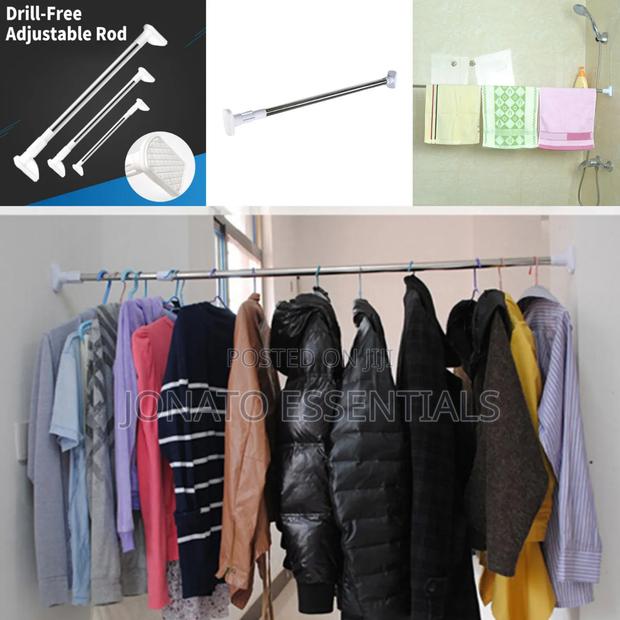 Adjustable Tension Rod for Curtains & Wardrobe (No Drilling) - main view