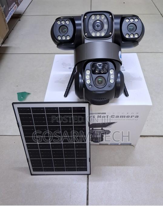 Triple Lens 4G SIM CCTV Camera Solar Powered for Home Farm & Compoun