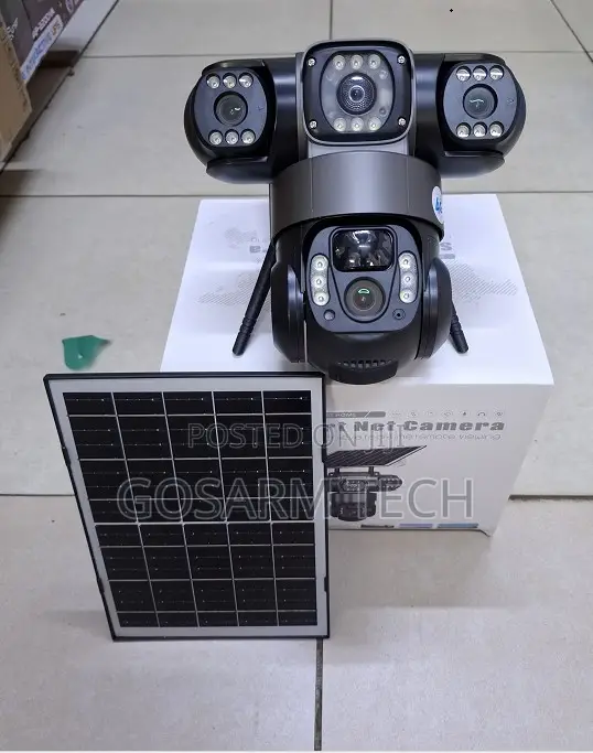 Triple Lens 4G SIM CCTV Camera Solar Powered for Home Farm & Compoun