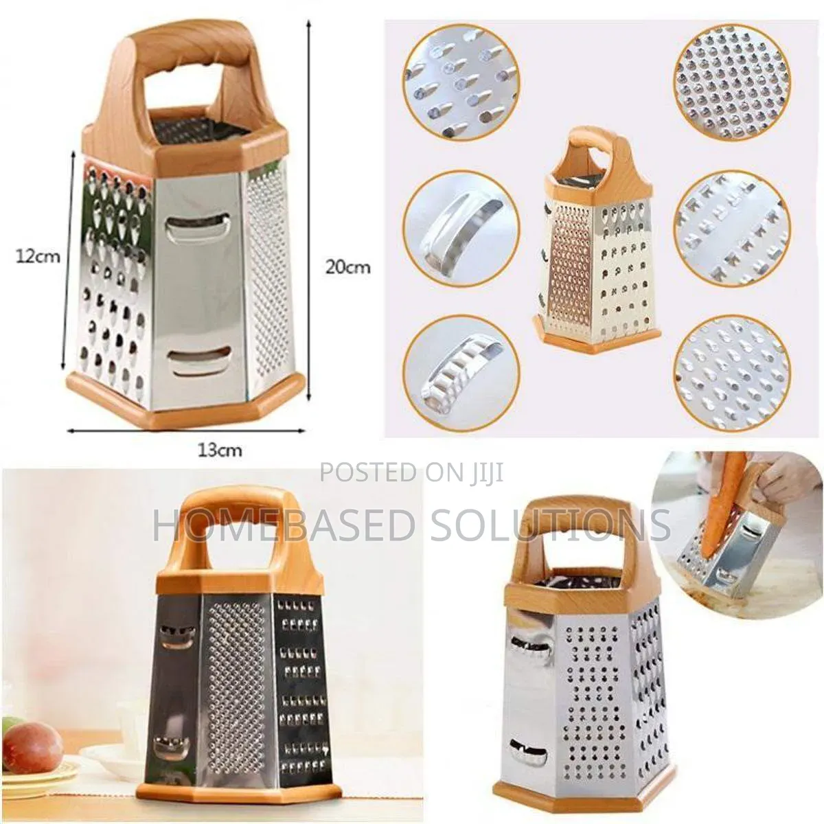 8 Inches Hexagonal Stainless Steel Grater