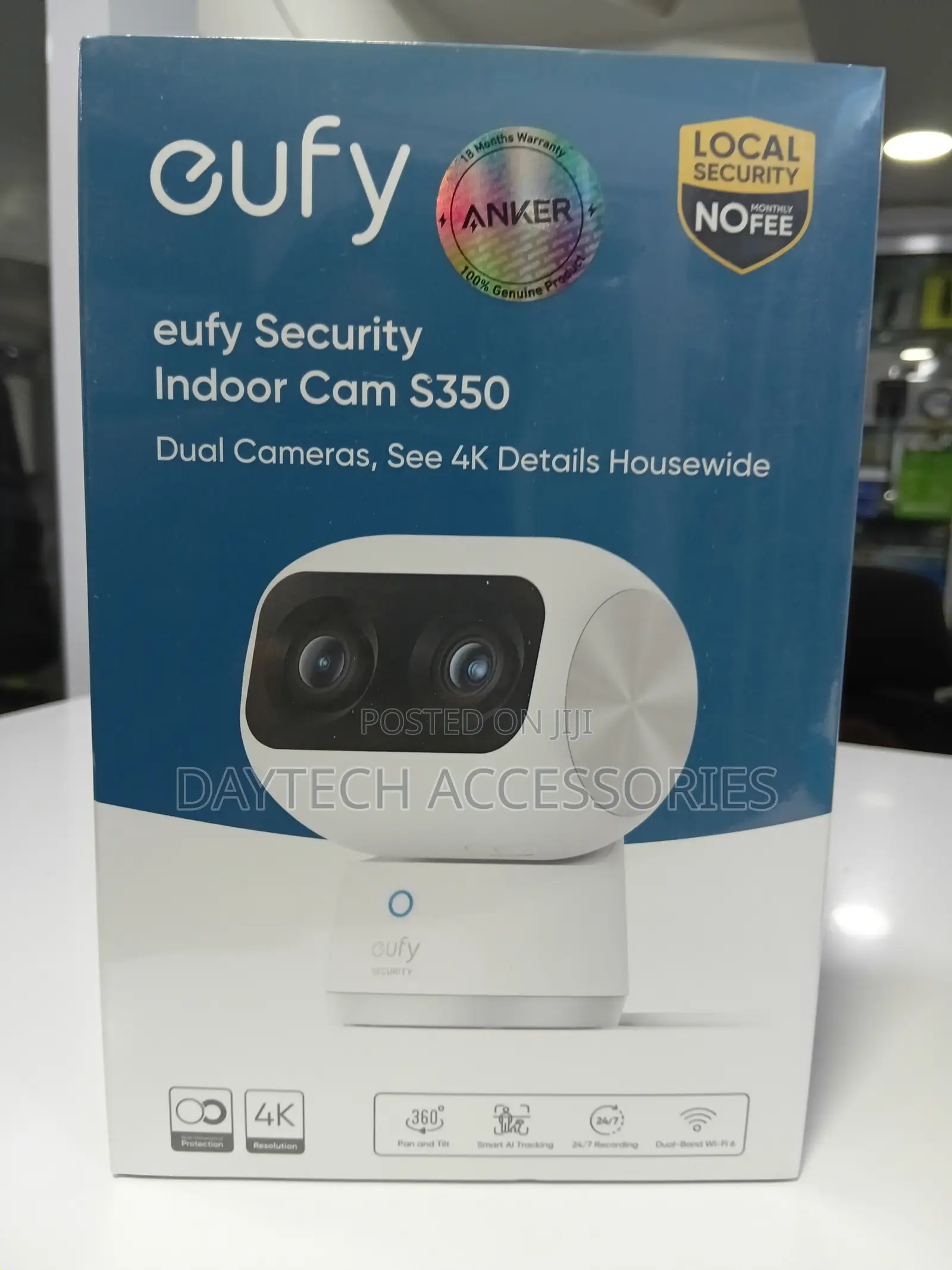 Eufy Security 360 Degrees Pan and Tilt Wired Indoor Camera S350