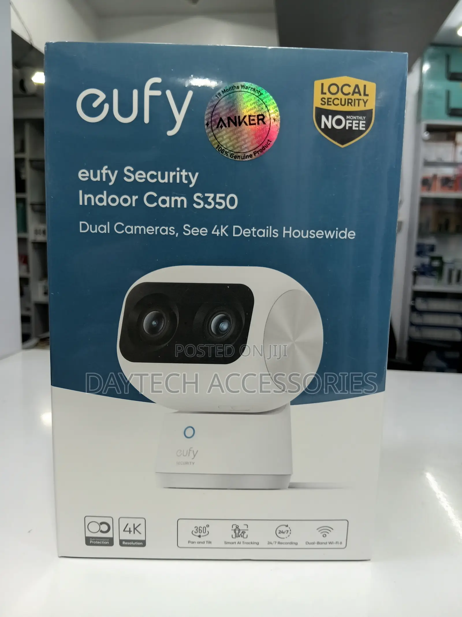 Eufy Security 360 Degrees Pan and Tilt Wired Indoor Camera S350