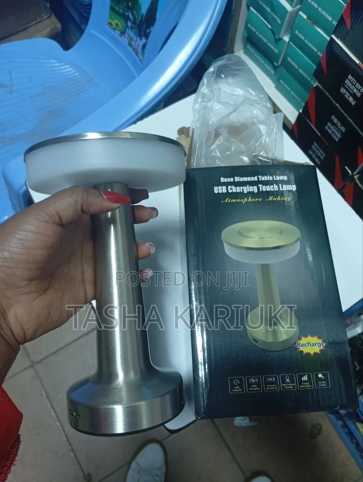 Modern Touch Sensor Dumbbell Lamp – Rechargeable LED
