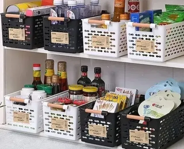 Plastic Storage Basket – Black & White Alp