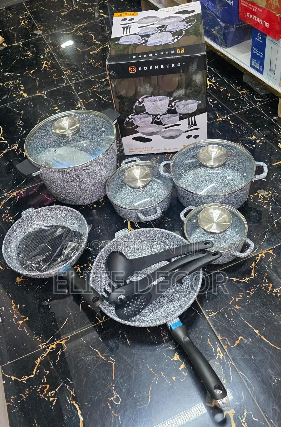 Edenberg 17pcs Die-Cast Cookware Set