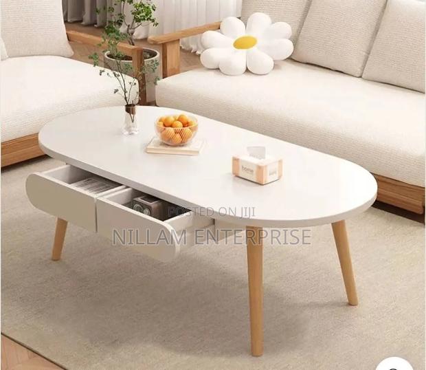 Oval Coffee Table With Drawer Storage, - thumbnail 2