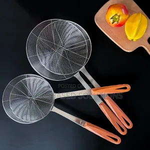 18 CM Stainless Steel Deep Frying Spoon With a Marble Pattern Handle