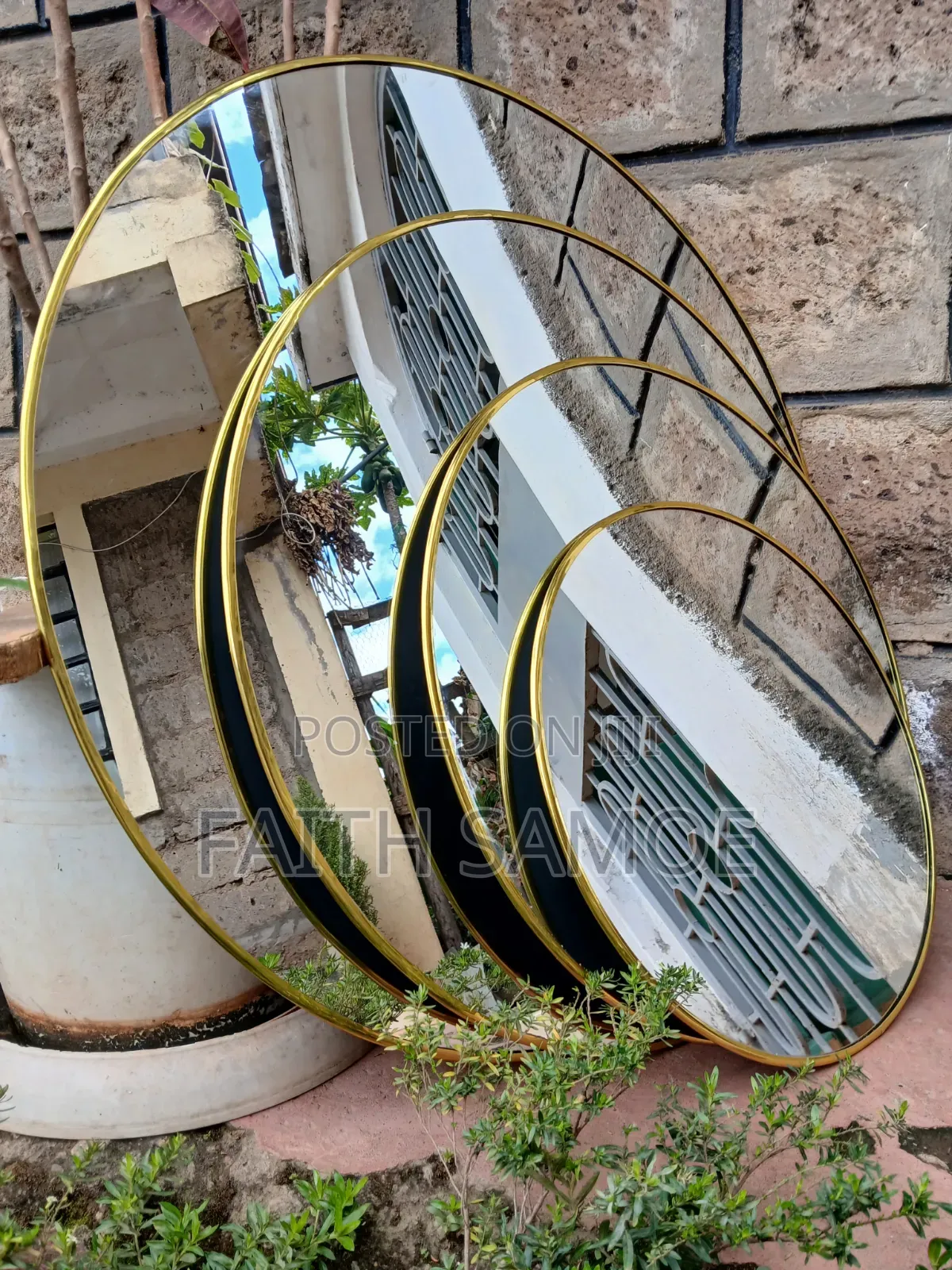 Gold Round Mirrors