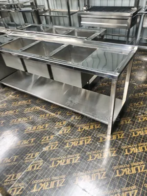 Stainless Steel Triple Bowl Commercial Sink – 2 Metres