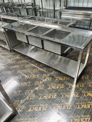 Stainless Steel Triple Bowl Commercial Sink – 2 Metres