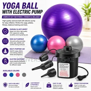 Yoga Ball With Electric Air Pump – Fitness Exercise Stability Ball