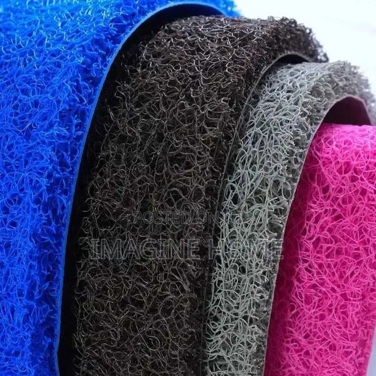 Blue, Black and Grey PVC Spaghetti Carpet