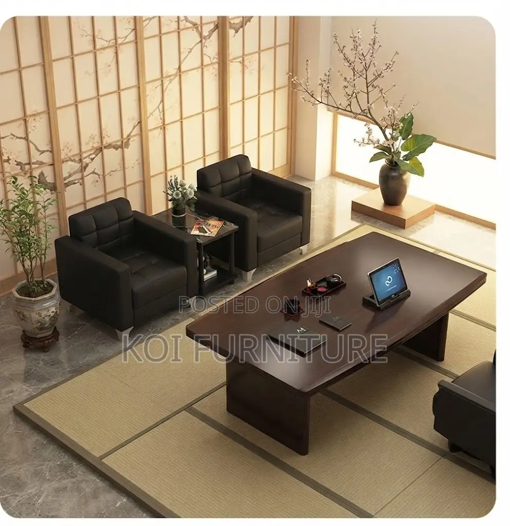 Office Sofa; One Seater Black Cushioned Executive Leather Modern Sofa
