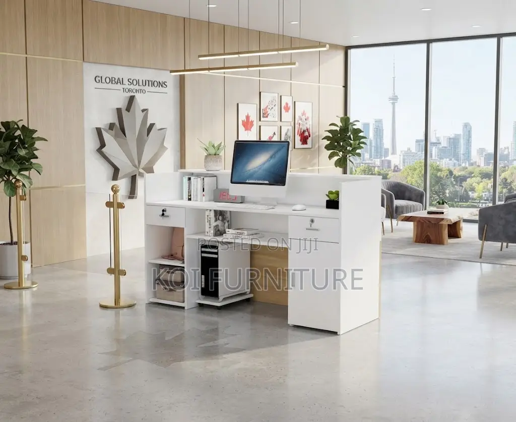 Reception Desk; 1400mm Office Elegant Front Welcome Desk
