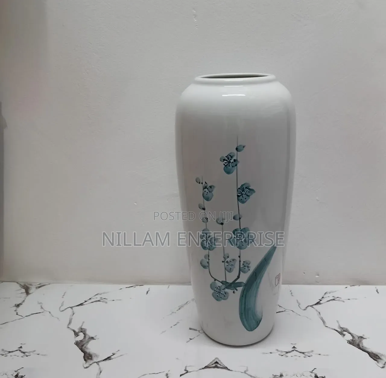 Azure Bloom Ceramic Flower Vase