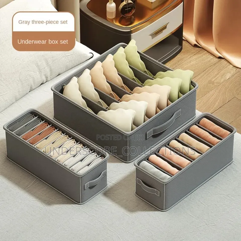 *3pc Set Wardrobe  Storage Box Bra Drawer Wardrobe Storage Pants