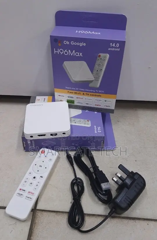 H96 Max Smart Android TV Box 2gb/16gb –Android 14, 4K & Voice Control