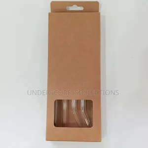 4 PCS Reusable Glass Straws 8mm Straight Bent Glass