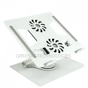 Rotating 360 Degree Laptop Stand With Dual Cooling Fan Adjustable