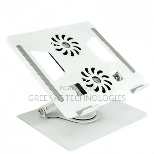 Rotating 360 Degree Laptop Stand With Dual Cooling Fan Adjustable