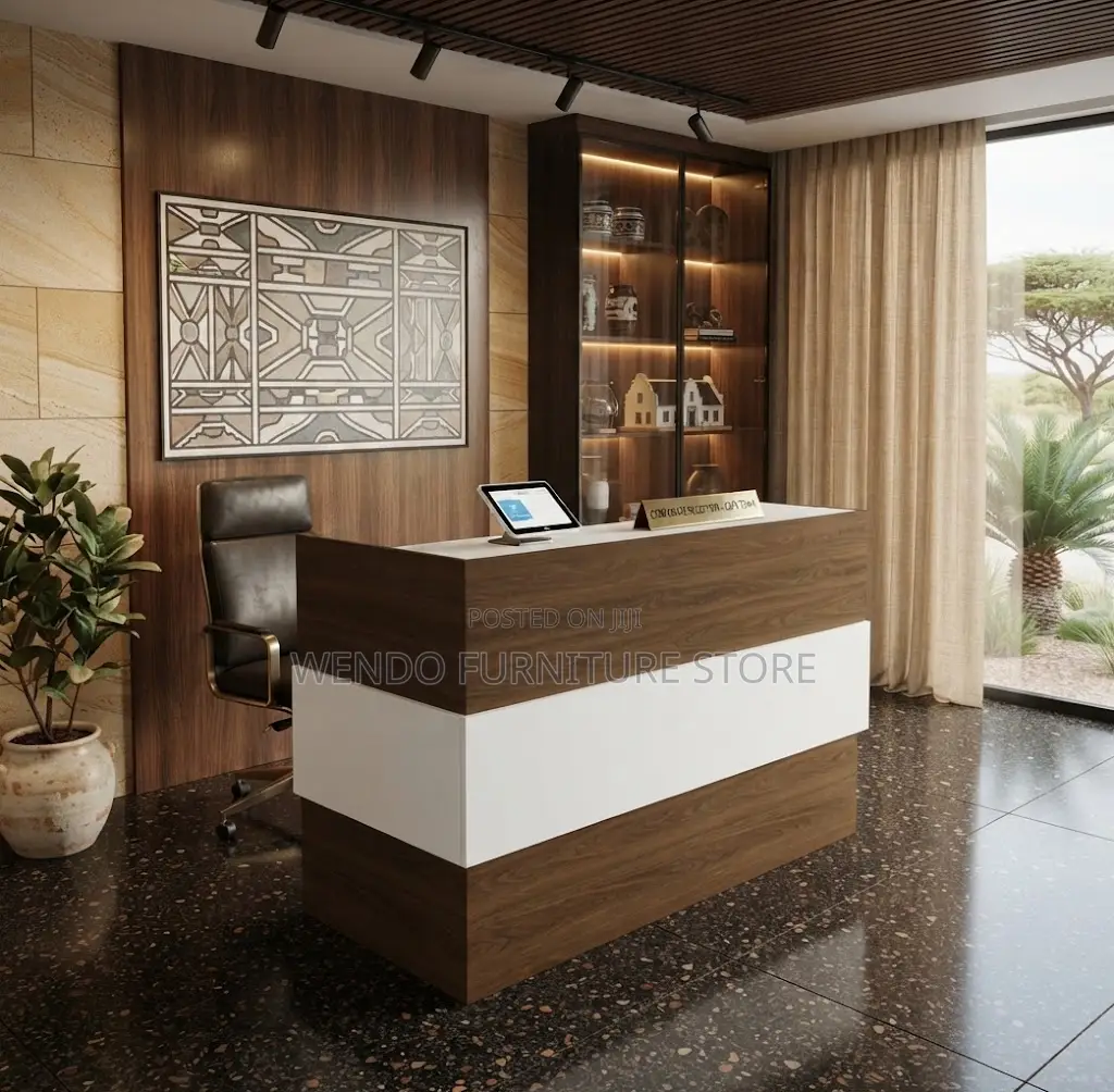 Reception Desk; Brown 1600MM Wooden Executive Reception Desk