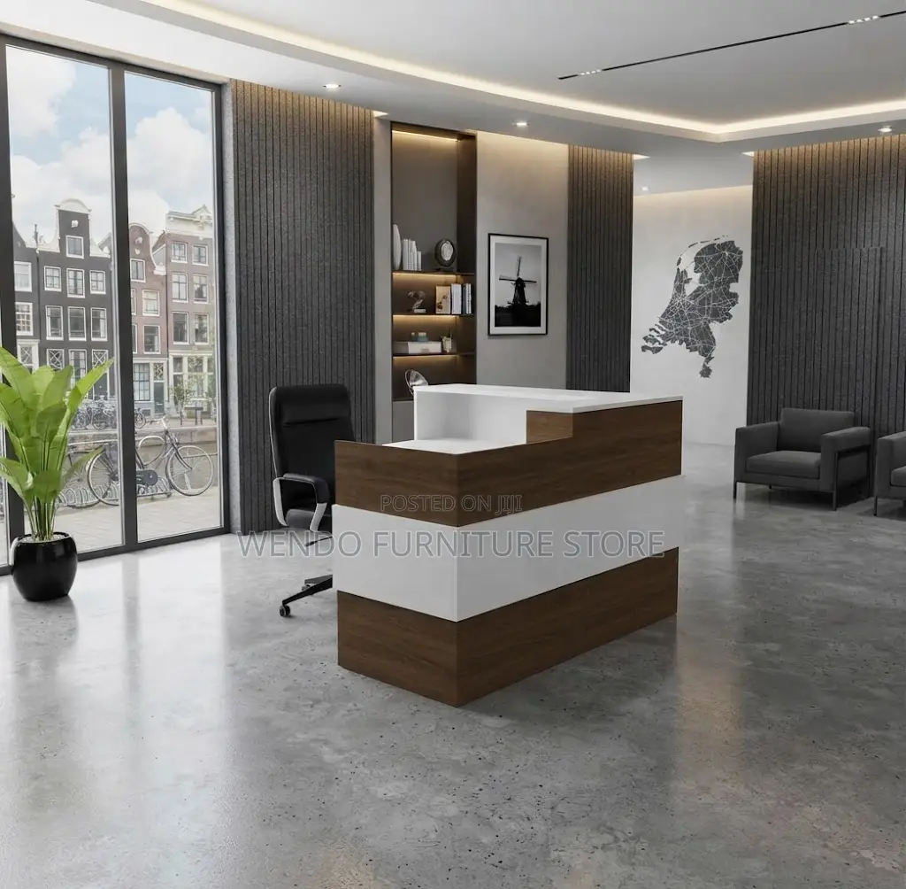 Reception Desk; Brown 1600MM Wooden Executive Reception Desk