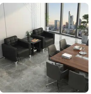 Sofas; Executive Single Seater Leather Staff Meeting Sofa Set