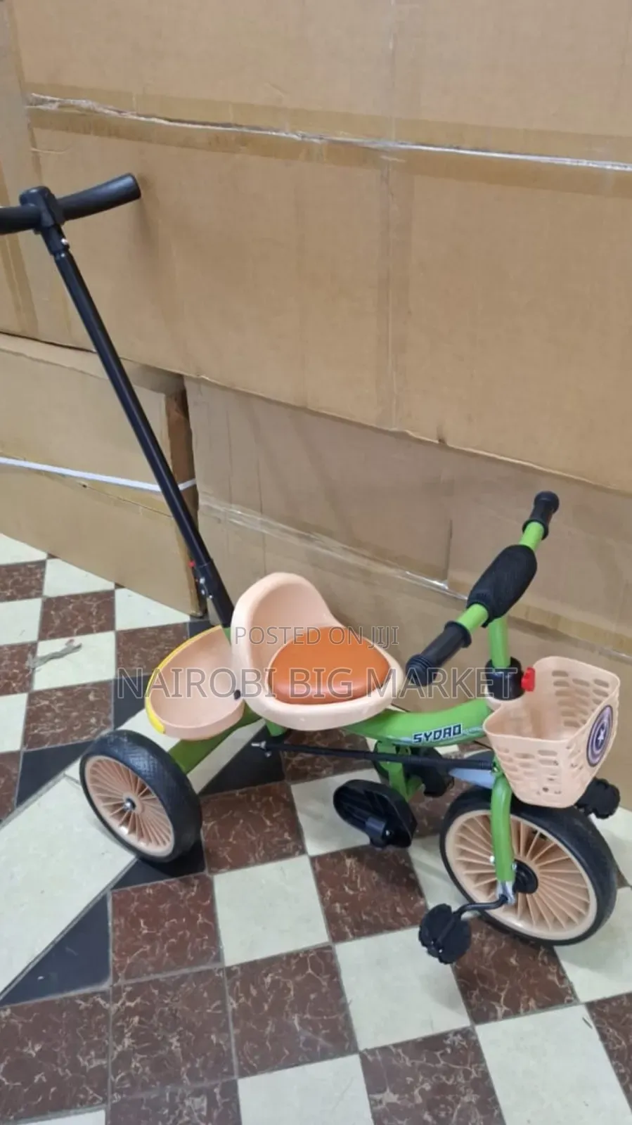 Push Tricycle With Leather Seat