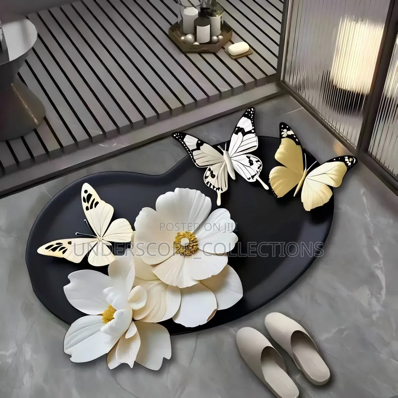 *VIKAMA Simple Butterfly Pattern Irregular Bathroom Floor