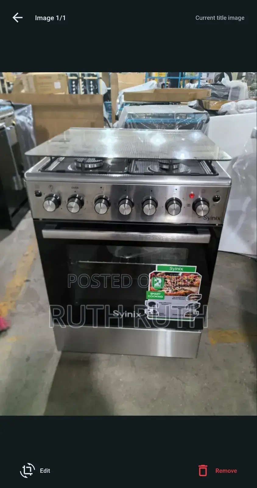 Syinix 60by 60 3+1 Standing Cooker With Electric Oven