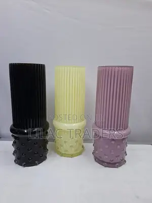 Ribbed Statement Glass Flower Vase 25*8 Cm Gale