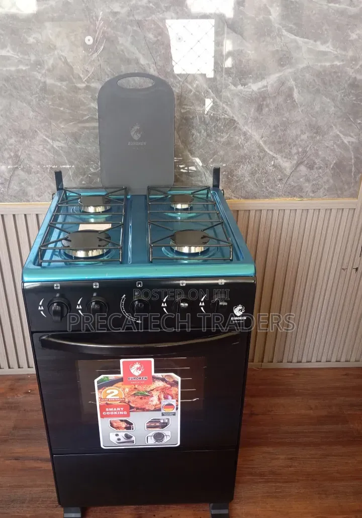 Euroken 4 Burner Gas Cooker – Black