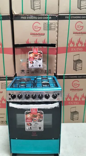 60×65 Eurochef Standing Cooker – 3 Gas Burners + Hotplate