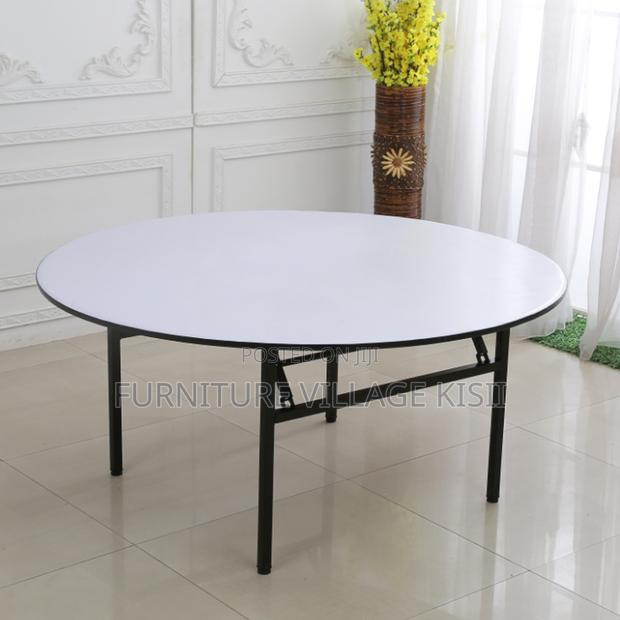 Office Table ; Round Meeting Table With Metal Legs