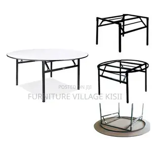 Office Table ; Round Meeting Table With Metal Legs
