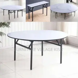 Office Table ; Round Meeting Table With Metal Legs