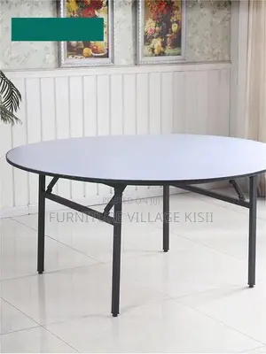 Office Table ; Round Meeting Table With Metal Legs