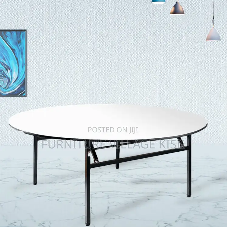 Office Table ; Round Meeting Table With Metal Legs
