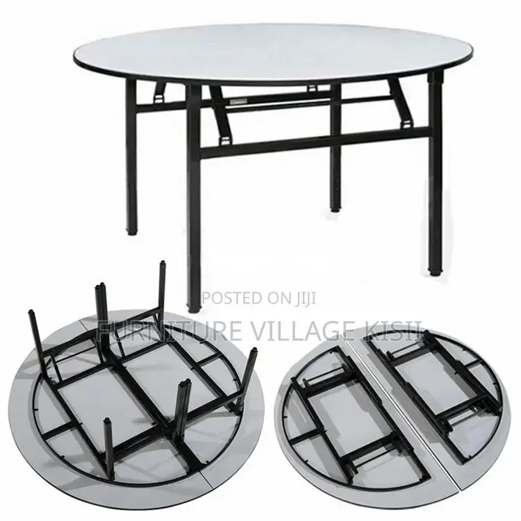 Office Table ; Round Meeting Table With Metal Legs