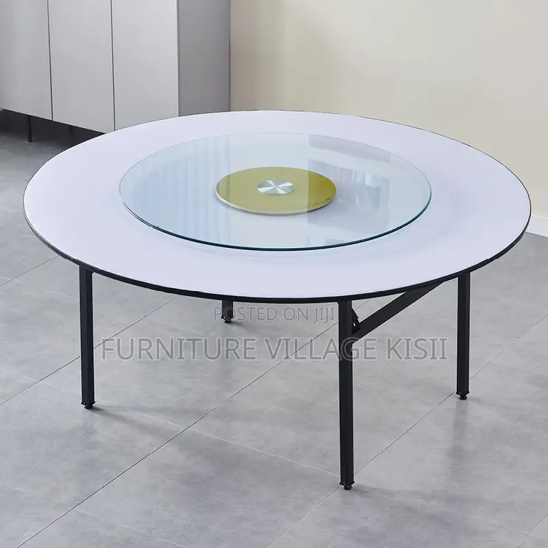 Office Table ; Round Meeting Table With Metal Legs