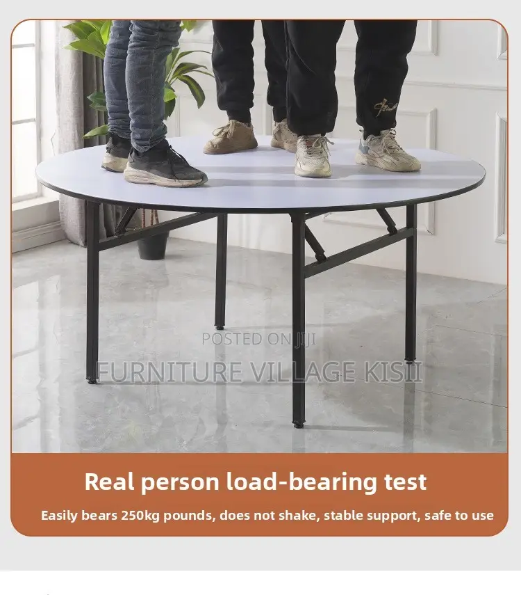 Office Table ; Round Meeting Table With Metal Legs