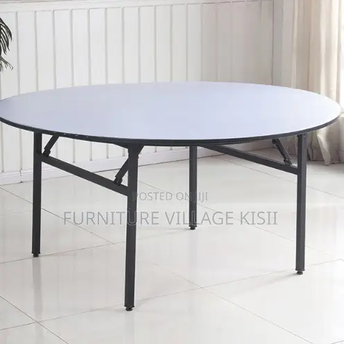 Office Table ; Round Meeting Table With Metal Legs