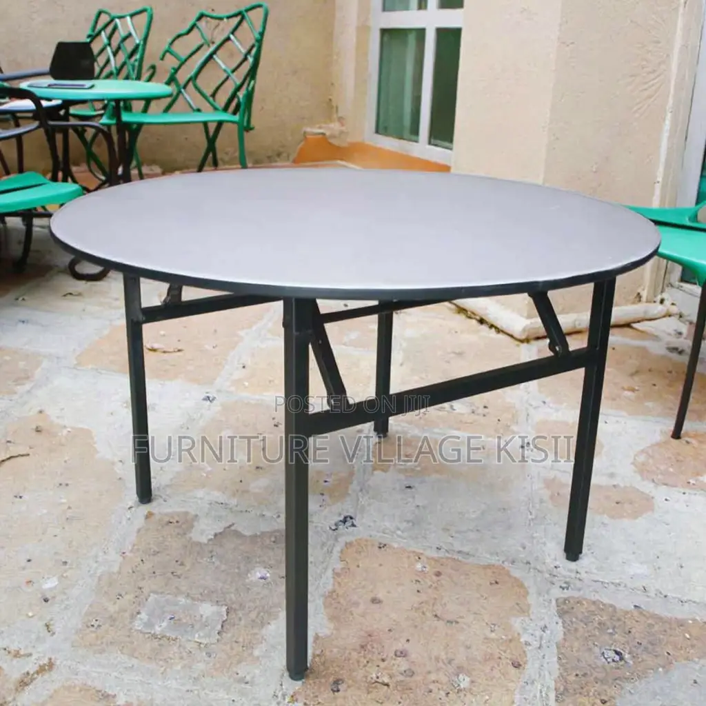 Office Table ; Round Meeting Table With Metal Legs
