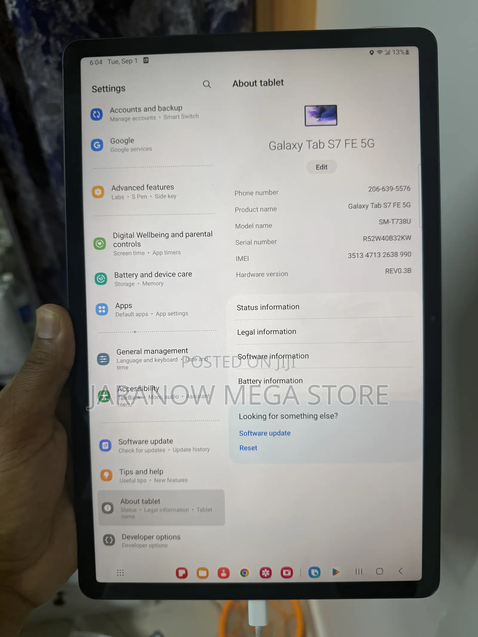 Samsung Galaxy Tab S7 FE 64 GB Black
