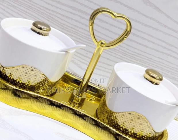 2 PCS Ceramic Sugar Dishes With Stand - main view